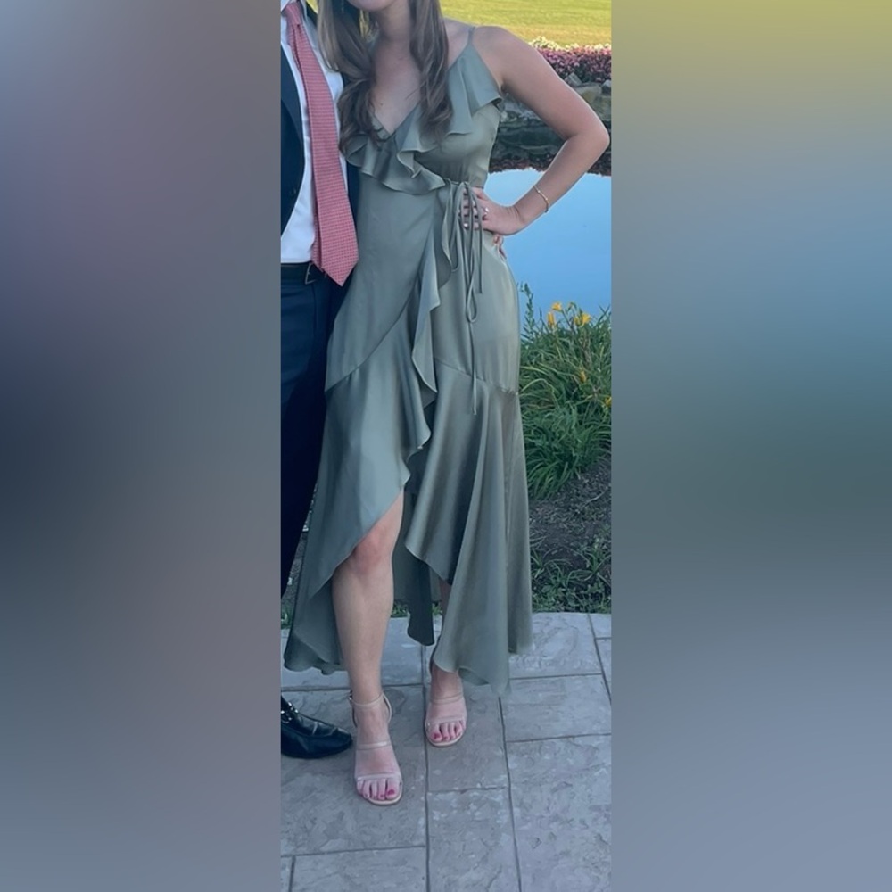 Shona Joy Luxe Ruffle Trim Wrap Gown